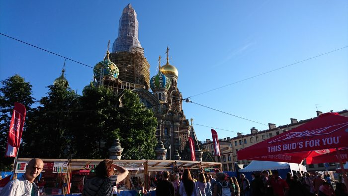 Saint Petersburg’s Fan Fest is just five minutes away from school, at Koniushennaya Square! Pretty cool, huh?