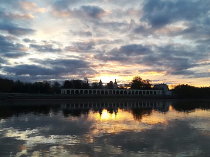 The view of the court during sunrise