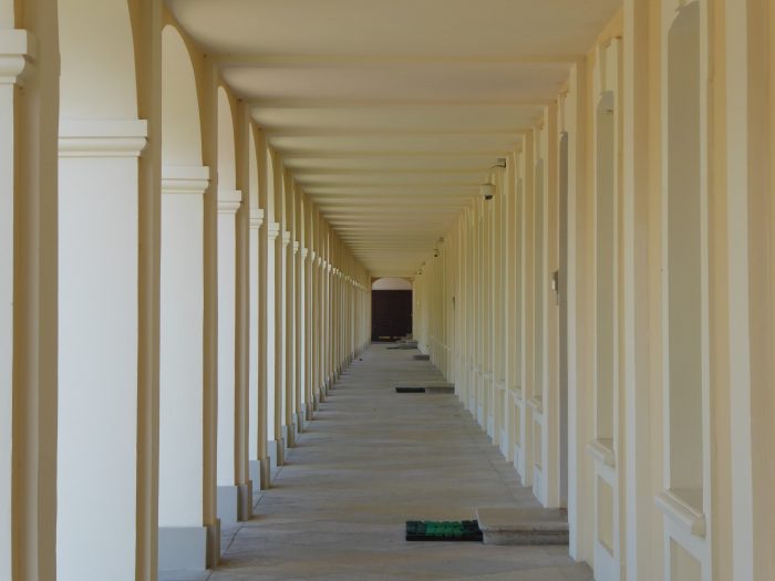 The Ladies' Wing, which runs along one side of the main lawn