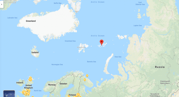Остров Гукера, located in the Arctic Ocean